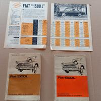 Fiat 1500 L Cataloghi Ricambi Originali 1963