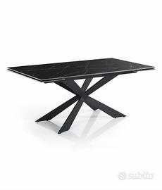 Tavolo ceramica marmo nero lucido 160x90/200/240
