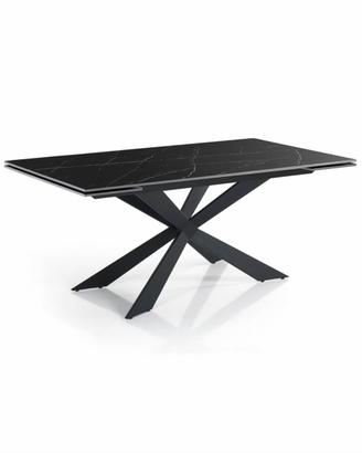 Tavolo ceramica marmo nero lucido 160x90/200/240
