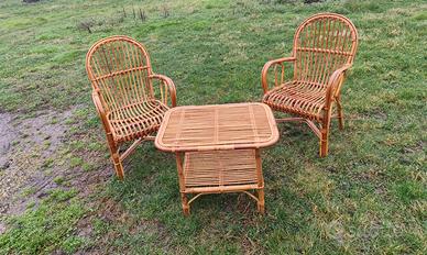 Set da giardino in rattan Vintage Modernariato 