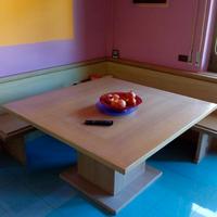 Giro panca moderno in rovere chiaro