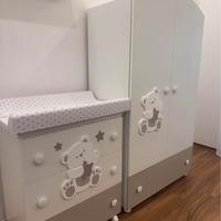 Fasciatoio con vasca integrata e armadio PALI