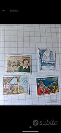 4 francobolli italiani usati anni 90