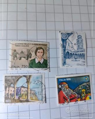 4 francobolli italiani usati anni 90