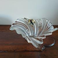 vaso in cristallo e argento