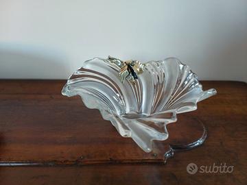 vaso in cristallo e argento