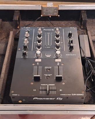 fly case pioneer più mixer dj djm250mk2 pioneer