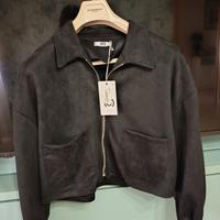 giacchetto scamosciato con zip