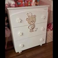 Lettino azzurra love me+materasso+ piumino + 2copr