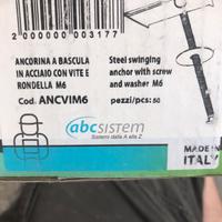 cartongesso Ancorina a bascula in acciaio vite M6