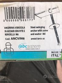 cartongesso Ancorina a bascula in acciaio vite M6