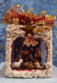 Presepe in miniatura con luce