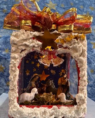 Presepe in miniatura con luce