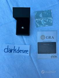 Anello in argento con diamante moissanite da 1ct