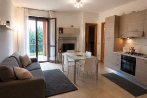 Ampio bilocale arredato con balcone ad Albiate