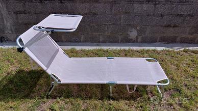 LETTINI MARE CON PARASOLE, ALLUMINIO, RICHIUDIBILI