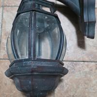 Lanterna a parete da giardino in alluminio marrone