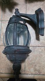 Lanterna a parete da giardino in alluminio marrone