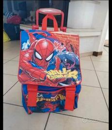 zaino di spiderman, nuovo mai usato, con trolley