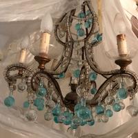 Lampadario d'epoca in cristalli di Murano