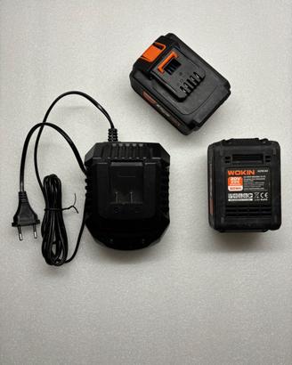 2 batterie WOKIN 20V + caricatore originale