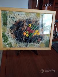 Vassoio natura morta con espositore 