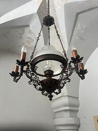 Lampadario antico stile lampada ad olio
