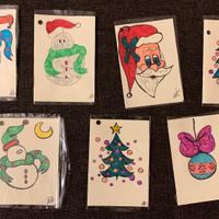 Set 7 biglietti di natale artigianali sigillati