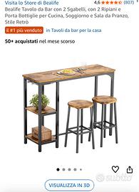 Tavolo alto con sgabelli