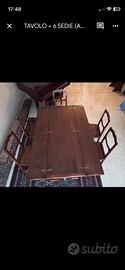 Tavolo legno con 6 sedie