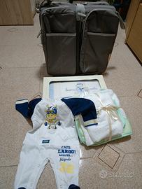 Borsa fasciatoio, tutina, lenzuolo, asciugamano