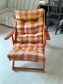Poltroncina sdraio in  legno