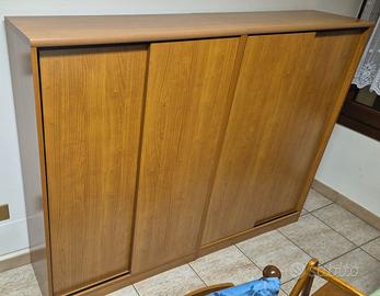 2 Librerie/Mobili contenitore con porte scorrevoli
