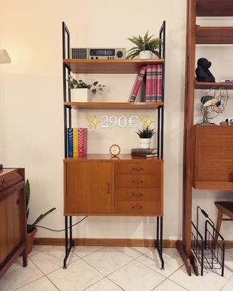 Libreria in teak modulare stile scandinavo