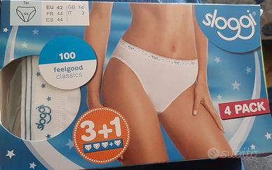 4 Slip donna Sloggi 100 tai tg 42 sgambati cotone