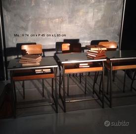 Banchi e sedie scolastici vintage in legno