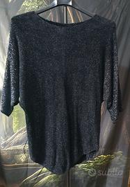 Maglia da Donna Nera Laminata