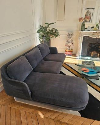 FRITZ HANSEN divano LUNE velluto grigio