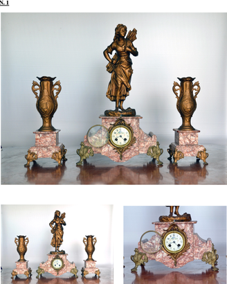 Antico Orologio,  garniture da camino francese
