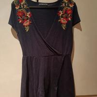 Vestito corto Zara con ricamo floreale