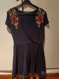 Vestito corto Zara con ricamo floreale