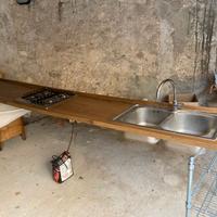 Piano Cottura in +Lavandino + Fornello Gas Franke