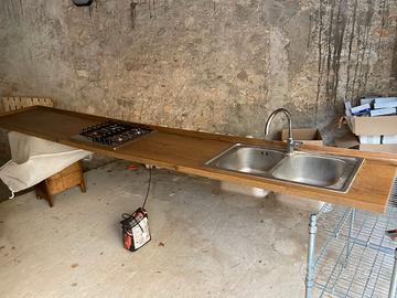 Piano Cottura in +Lavandino + Fornello Gas Franke