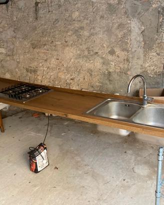 Piano Cottura in +Lavandino + Fornello Gas Franke