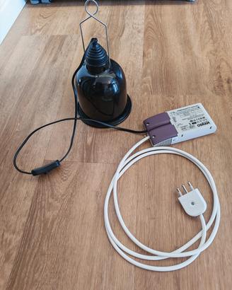 porta lampada rettili piu alimentatore