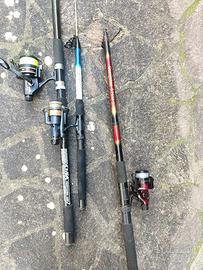 canne da pesca + attrezzatura pesca 