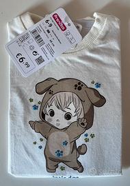 T-shirt neonato bianca stampa 6-9 mesi