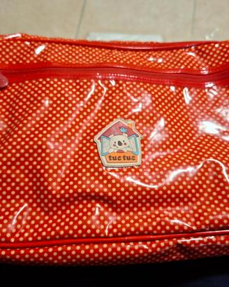 Borsa Tuc Tuc rossa a pallini per passeggino.