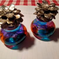 coppia boccette Wenk vetro e tappo argento