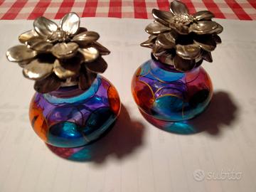 coppia boccette Wenk vetro e tappo argento